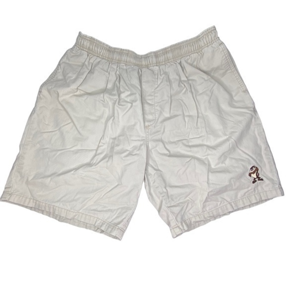 Vintage Shorts Warner Bros Studio Store Khaki Embroidered Taz High Waist Shorts